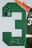 Larry Bird Signed Hand Painted LE 1/1 By William Zavala Framed Jersey BAS Wit