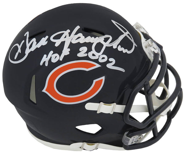 Dan Hampton Signed Chicago Bears Riddell Speed Mini Helmet w/HOF 2002 - CSS LIVE