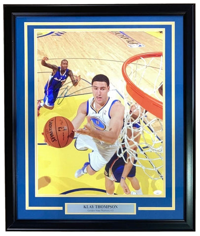 Klay Thompson Signed Framed 16x20 Golden State Warriors Photo JSA