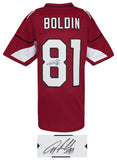 Anquan Boldin (CARDINALS) Signed Red Custom Football Jersey - (SCHWARTZ COA)