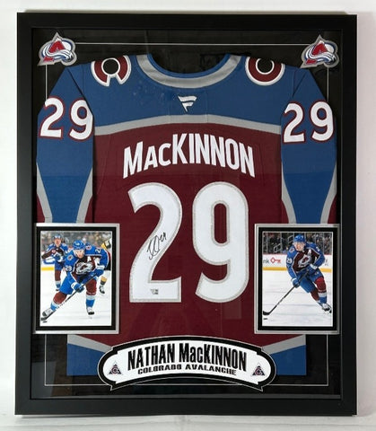 Nathan MacKinnon Autographed Colorado Avalanche Jersey DLX Frame - Fanatics COA
