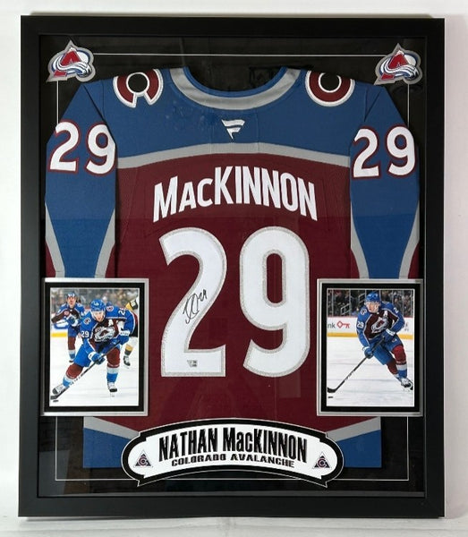 Nathan MacKinnon Autographed Colorado Avalanche Jersey DLX Frame - Fanatics COA