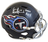 Titans Vince Young "2006 ROY" Signed Full Size Speed Rep Helmet W/ Case BAS Wit