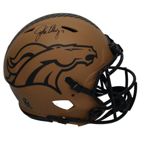 John Elway Autographed Broncos Salute to Service Authentic Speed Helmet Beckett