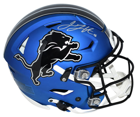 JARED GOFF SIGNED DETROIT LIONS BLUE AUTHENTIC SPEEDFLEX HELMET FANATICS