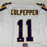 Autographed/Signed DAUNTE CULPEPPER Minnesota White Football Jersey JSA COA Auto