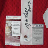 Y.A. Tittle HOF Signed/Inscr Red Giants Custom Football Stats Jersey JSA XHC71