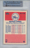 Maurice Cheeks Autographed 1986 Fleer #16 Trading Card Beckett 43934