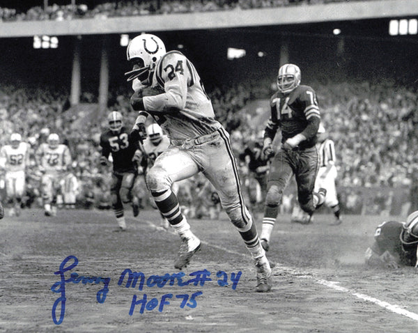 Lenny Moore Autographed Signed 8x10 Photo Baltimore Colts "HOF 75" SKU #245923