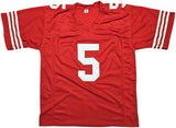 SAN FRANCISCO 49ERS TREY LANCE AUTOGRAPHED RED JERSEY BECKETT BAS WITNESS 215020
