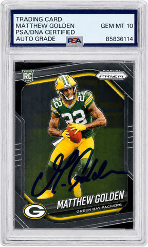 Matthew Golden Signed Packers 2025 Panini Prizm RC Card #326 - (PSA - Auto 10)