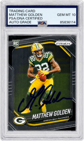 Matthew Golden Signed Packers 2025 Panini Prizm RC Card #326 - (PSA - Auto 10)