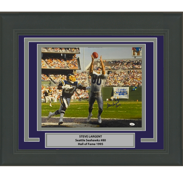 Framed Autographed/Signed Steve Largent HOF 95 Seahawks 16x20 Photo JSA COA