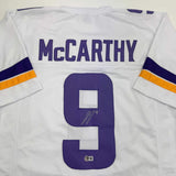 Autographed/Signed J.J. JJ McCarthy Minnesota White Jersey Beckett BAS COA