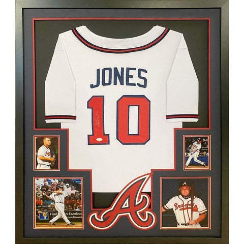 Chipper Jones Autographed Signed Framed Atlanta Braves Jersey JSA