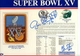 Jim Plunkett Chris Bahr Autographed Oakland Raiders SB XV Patch Beckett 54949