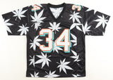 Ricky Williams Signed Miami Dolphins Custom Weed Print Jersey (Beckett) R.B.