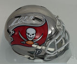 Buccaneers Receiver MIKE EVANS Signed CHROME Speed Mini Helmet AUTO - BAS