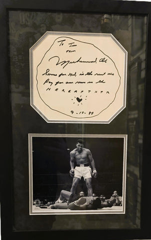 Muhammad Ali Autographed & Inscribed Framed Drawing Collage - JSA LOA