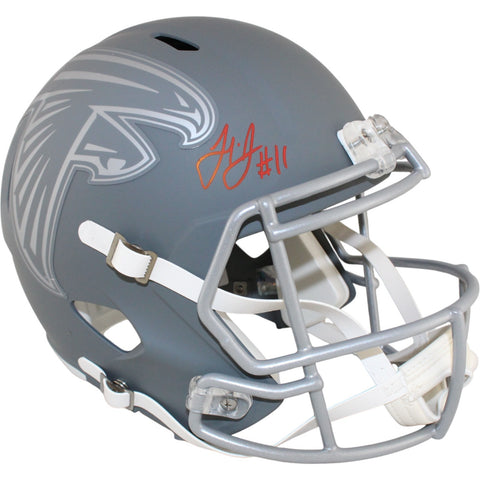Julio Jones Autographed Atlanta Falcons F/S Slate Helmet Beckett 51896