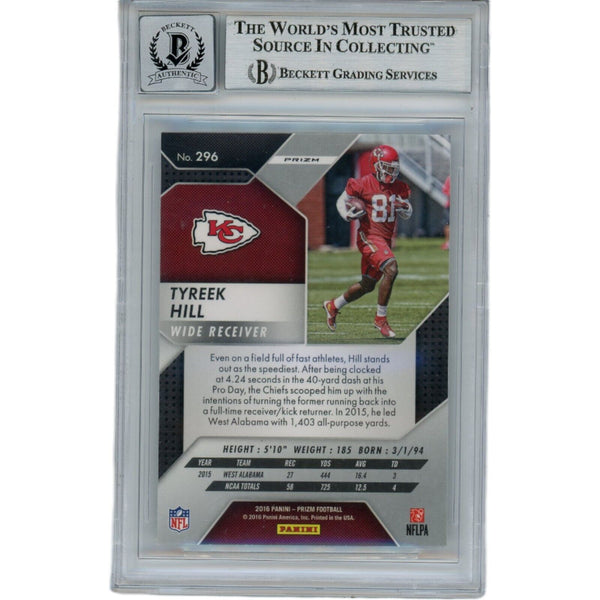 tyreek hill graded card Tyreek Hill Autographed '16 Panini Prizm 296 10 Grade Trading Card Bec – Super Sports Center