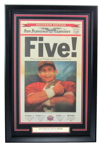 1995 San Francisco Examiner Newspaper 49ers Super Bowl XXIX Champions Framed