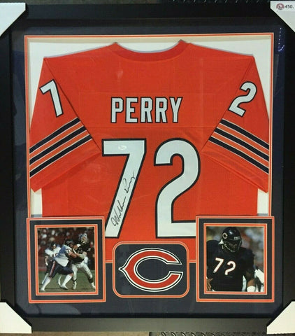 William Perry Signed Bears 36" x 39" Custom Framed Jersey (JSA COA) "The Fridge"