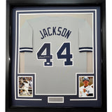 FRAMED Signed REGGIE JACKSON 35x39 New York Grey Jersey JSA COA Auto
