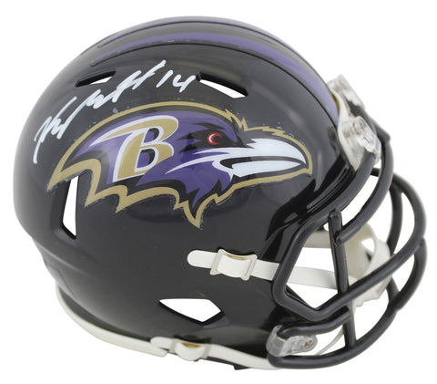 Ravens Kyle Hamilton Authentic Signed Speed Mini Helmet w/ White Sig BAS Witness