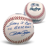 Pete Rose Signed Autographed MLB Baseball Sorry I Bet On Baseball Beckett COA