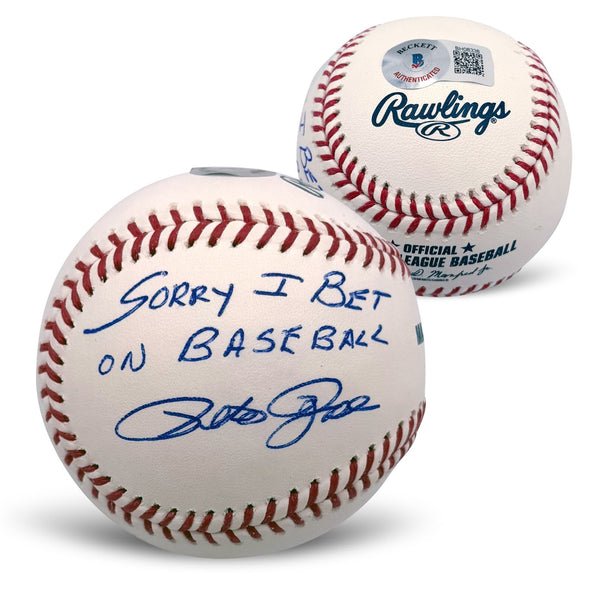 Pete Rose Signed Autographed MLB Baseball Sorry I Bet On Baseball Beckett COA