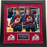 Joe Sakic & Peter Forsberg Autographed 16x20 Photo -Framed | Avalanche JSA COA