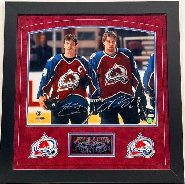 Joe Sakic & Peter Forsberg Autographed 16x20 Photo -Framed | Avalanche JSA COA