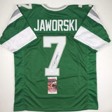 Autographed/Signed Ron Jaworski Philadelphia Green Football Jersey JSA COA