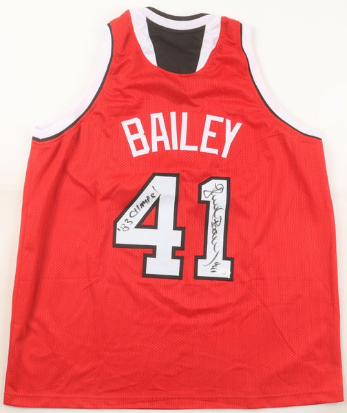 Thurl Bailey Signed N. C. State Wolfpack Jersey (JSA) 1st Round Draft Pick 1983
