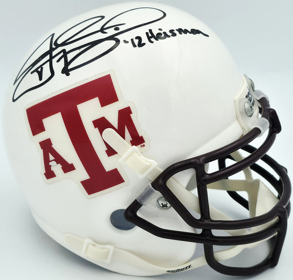 John David Crow & Johnny Manziel Autographed Texas A&M Mini Helmet Beckett