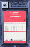 Ravens Ray Lewis Signed 2004 Fleer Tradition #118 Card Auto Mint 10! BAS Slabbed