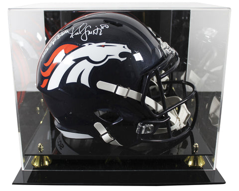 Broncos Rod Smith "MHS" Signed Full Size Speed Rep Helmet W/ Case BAS Witnessed
