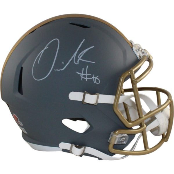 Quinshon Judkins Signed Cleveland Browns F/S Slate Helmet Beckett Witness 55161