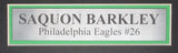 Saquon Barkley Signed/Auto Eagles Kelly Football Jersey Framed PSA/DNA 199501