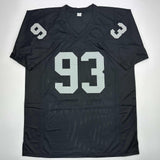 Autographed/Signed Greg Townsend Oakland Black Football Jersey JSA COA