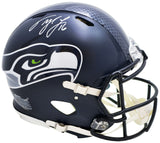 TYLER LOCKETT AUTOGRAPHED SEAHAWKS BLUE FULL SIZE AUTHENTIC HELMET MCS 222031