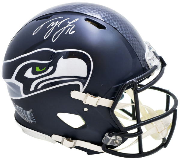 TYLER LOCKETT AUTOGRAPHED SEAHAWKS BLUE FULL SIZE AUTHENTIC HELMET MCS 222031