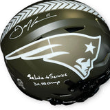 Julian Edelman Signed Autographed Authentic Flex STS Helmet w/ Inscriptions JSA