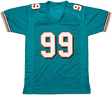 MIAMI DOLPHINS JASON TAYLOR AUTOGRAPHED TEAL JERSEY BECKETT BAS WITNESS 239803