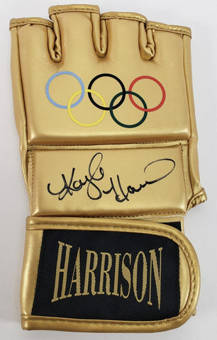 Kayla Harrison Signed Gold UFC Glove (PSA) 2xOlympic Gold Medalist 2012/2016