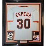 FRAMED Signed ORLANDO CEPEDA 35x39 San Francisco Grey Jersey JSA COA
