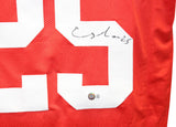 Elijah Mitchell Autographed/Signed Pro Style Red Jersey Beckett 40304