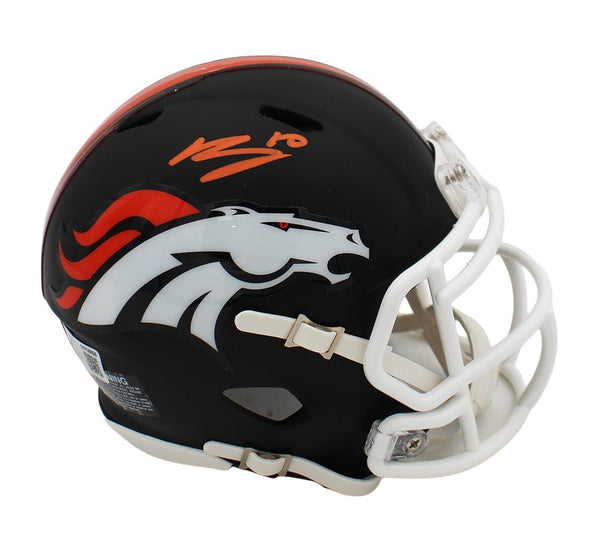 Bo Nix Signed Denver Broncos Speed Black Matte NFL Mini Helmet