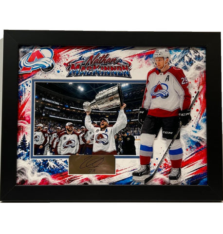 Nathan MacKinnon Colorado Avalanche Photo Collage with Laser Signature (14"x18")